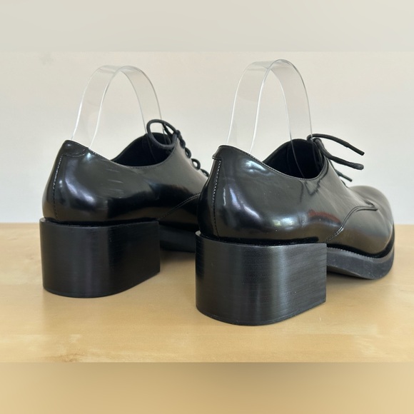Jeffrey Campbell Patrice H Black Faux Patent Lace Up Oxford Women's Size 9.5 - Picture 5 of 9